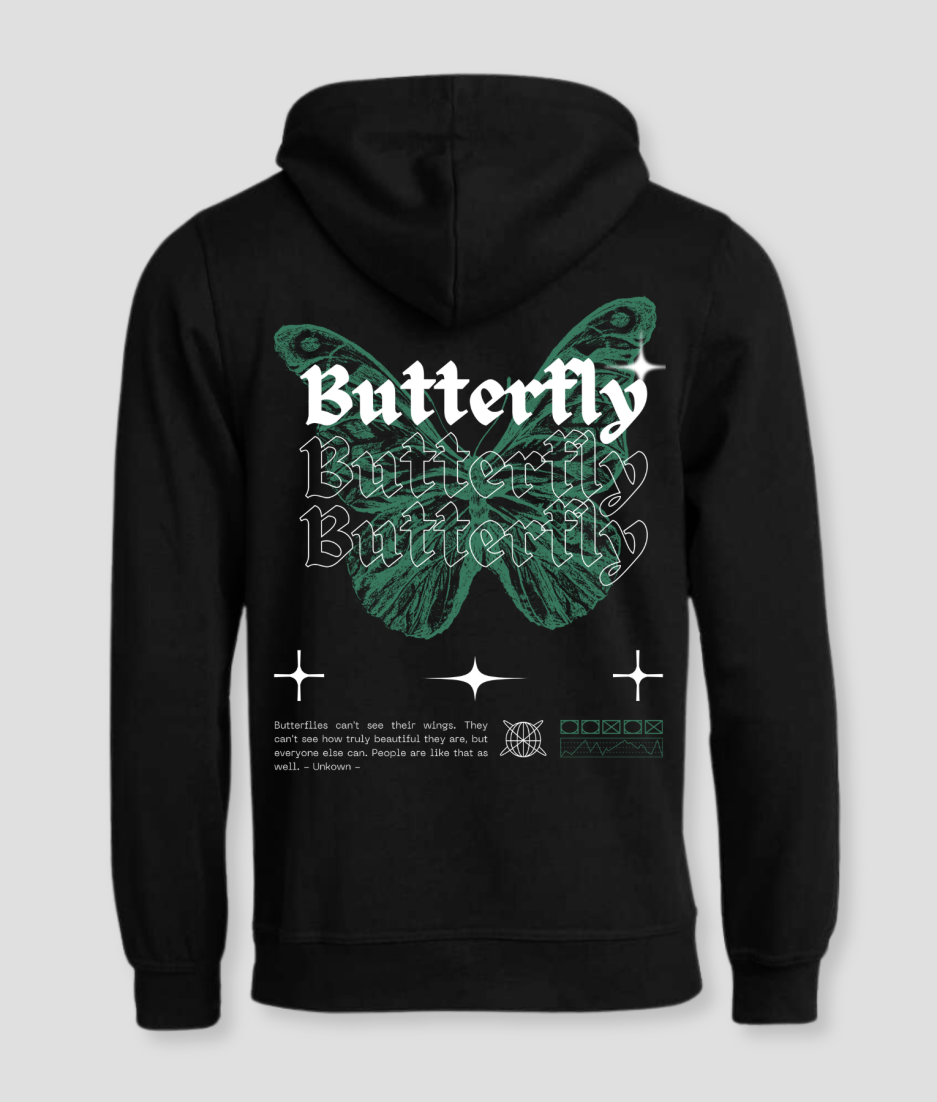 vlinder hoodie party groen