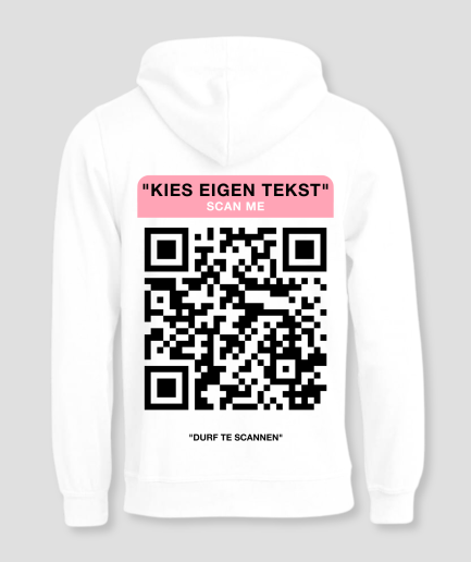 witte hoodie met roze