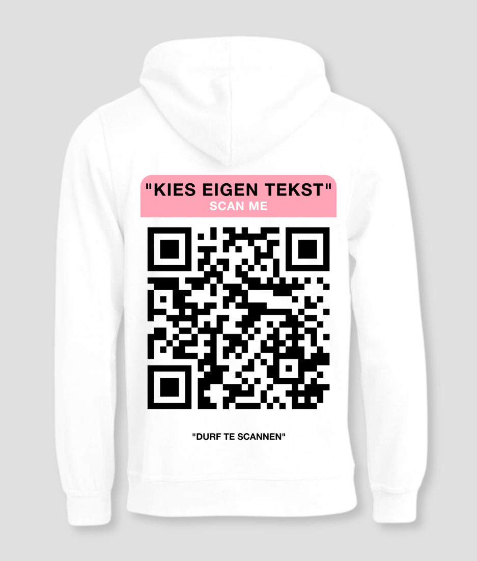 witte hoodie met roze