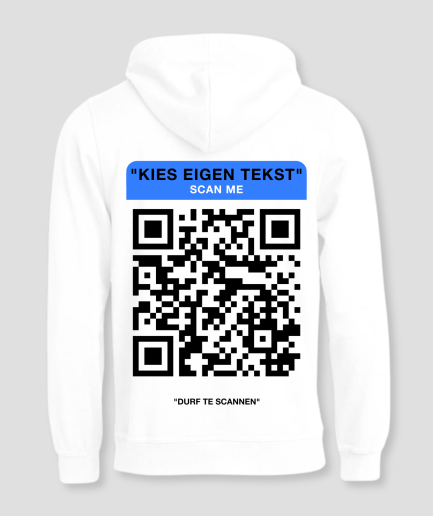 witte hoodie qr code