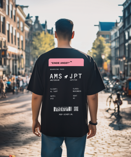 Oversized tshirt roze boarding pass