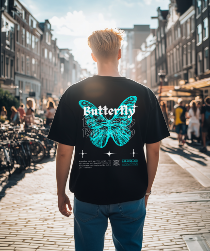 butterfly blue model oversized