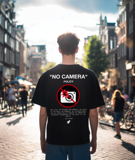 no camera oversized shirt model