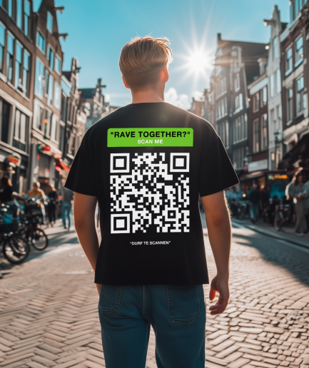 oversized qr code shirt kleding