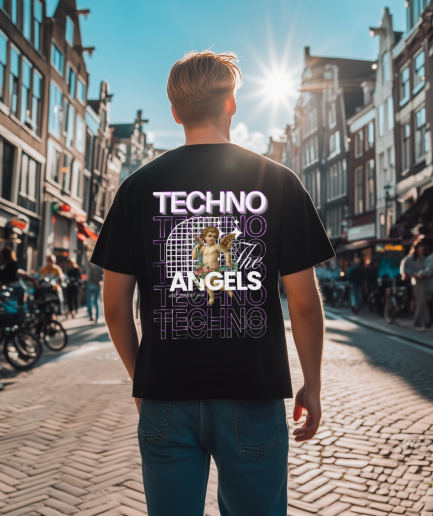 techno angles tshirt oversized model