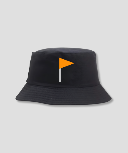 zwart hoedje oranje vlag - oranje vlag buckethat