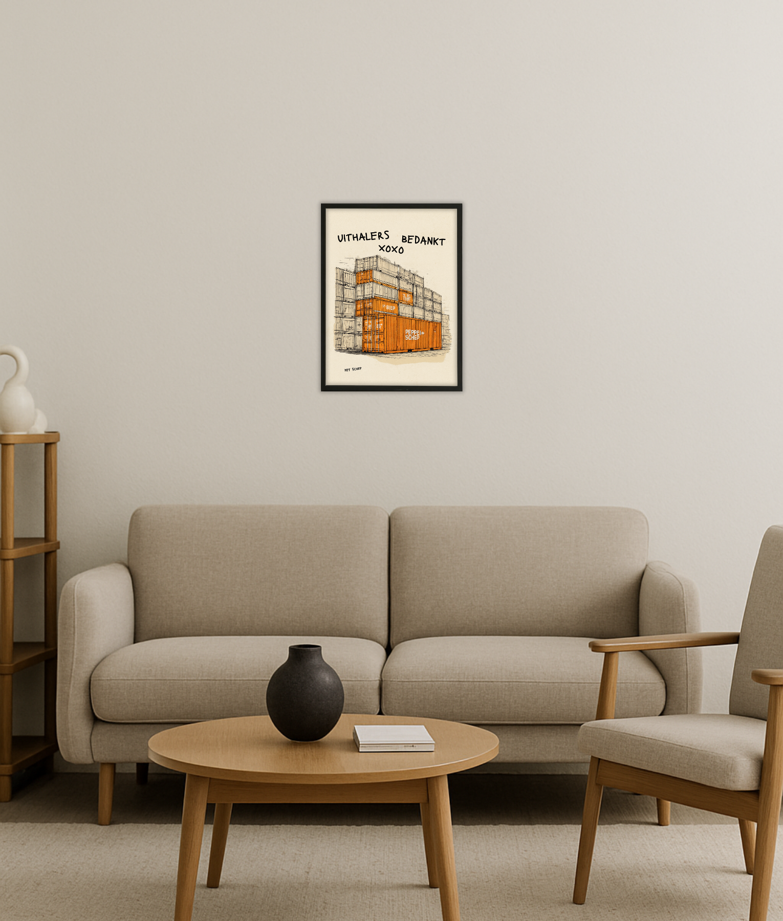 Piep schep poster Bedankt poster met tekening