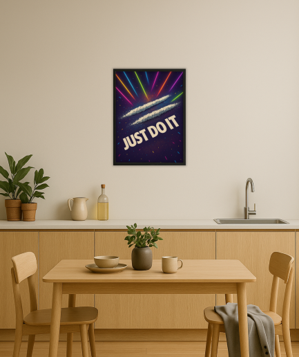 Just Do It poster in keuken