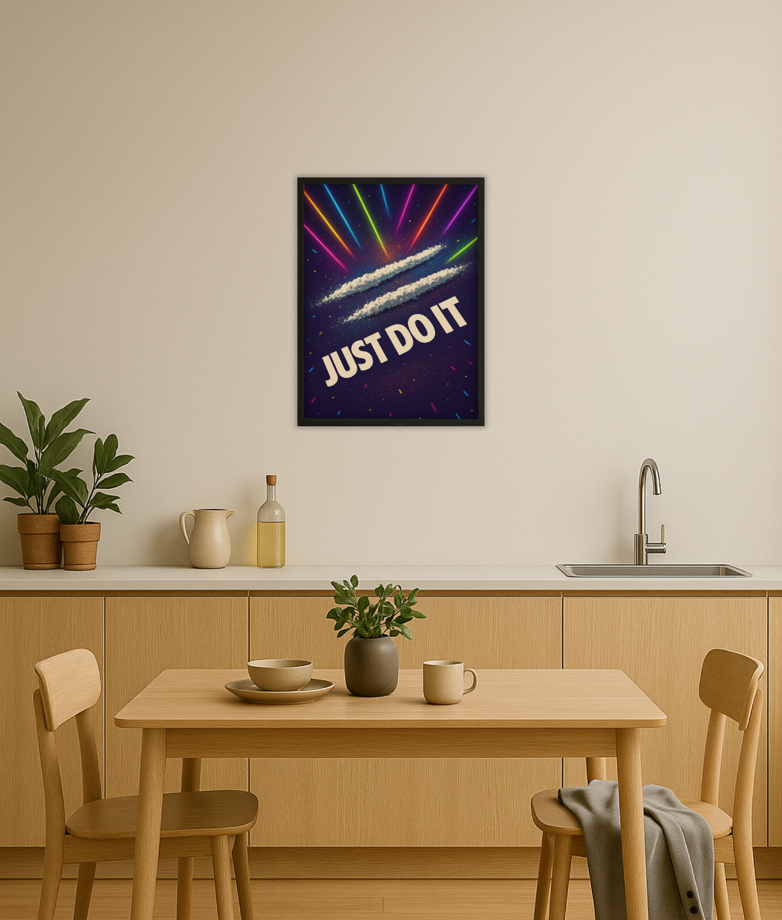 poster festivals thuis Just Do It poster in keuken