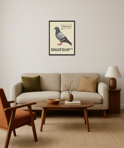 Pigeon poster met tekst