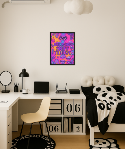 rave rave poster in kamer