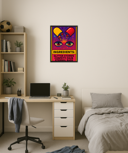 Pillen poster ingrediënten rave