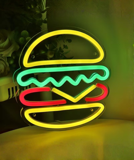 burger neon lamp