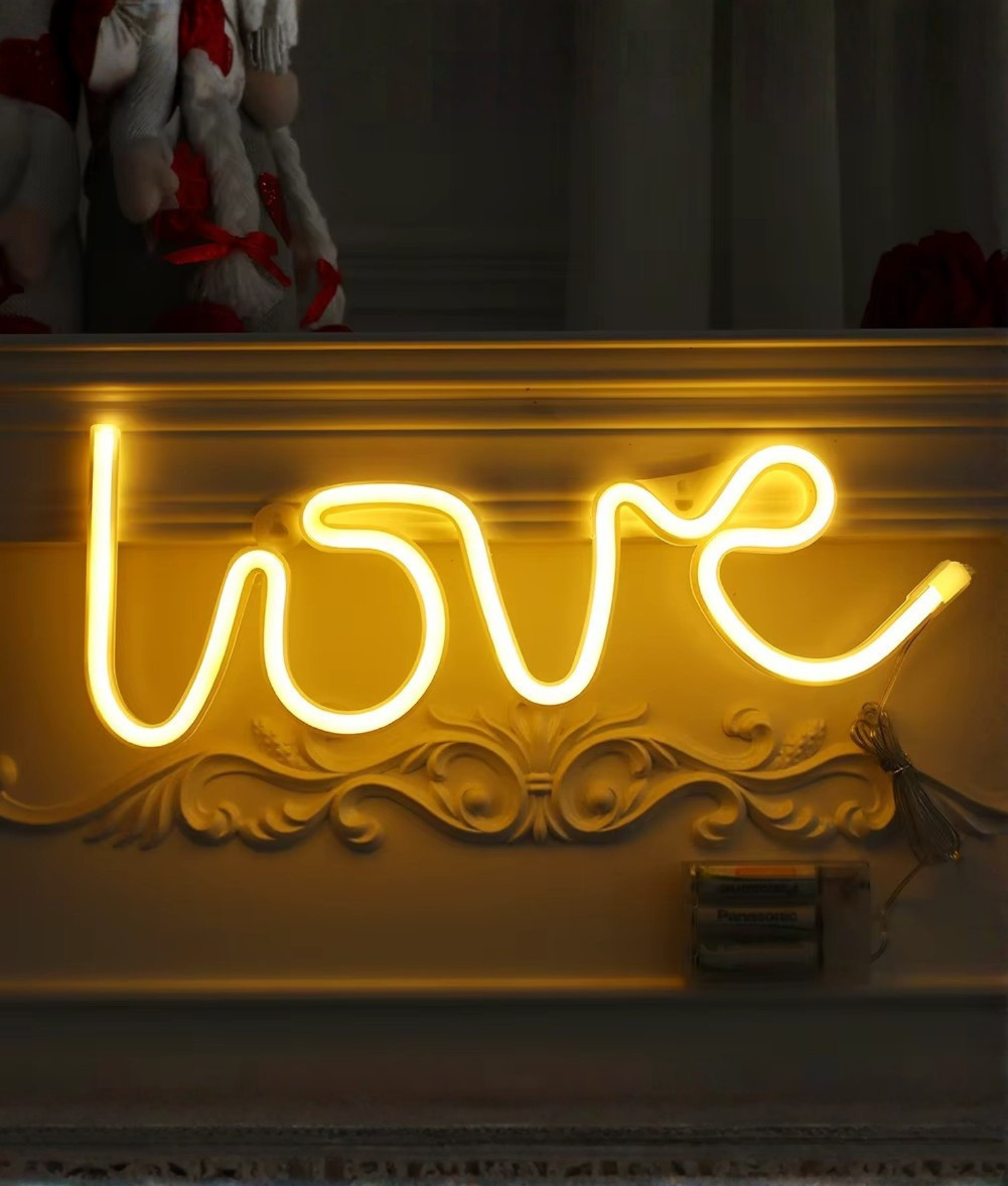 lamp neon love geel