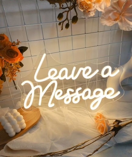leave a message neon lampje