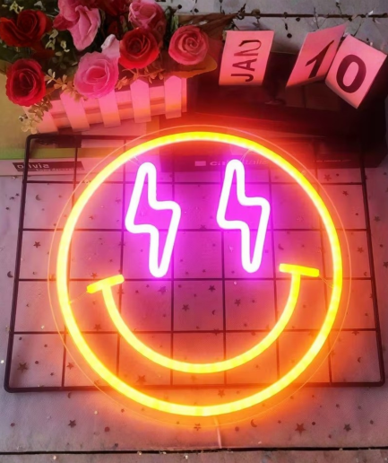 muur neon smiley