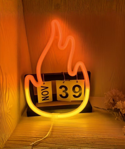neon vuur lamp