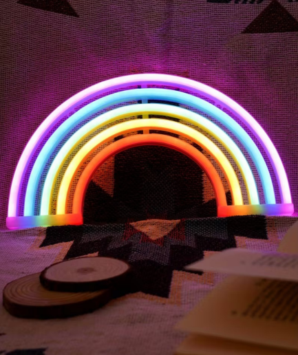 regenboog lamp neon