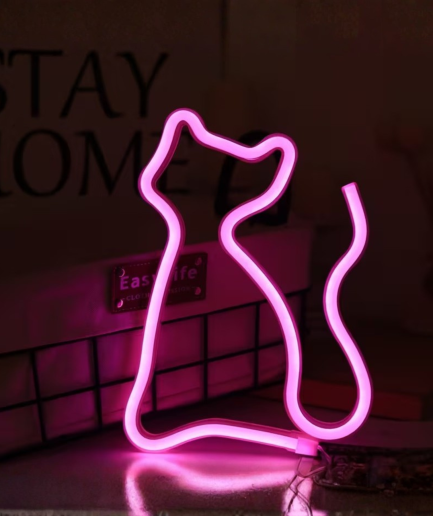 roze kat neon
