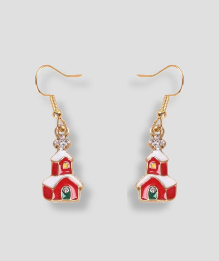 kersthuisjes oorbellen