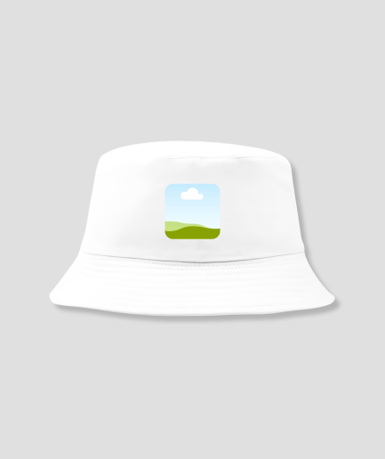 Eigen foto buckethat wit