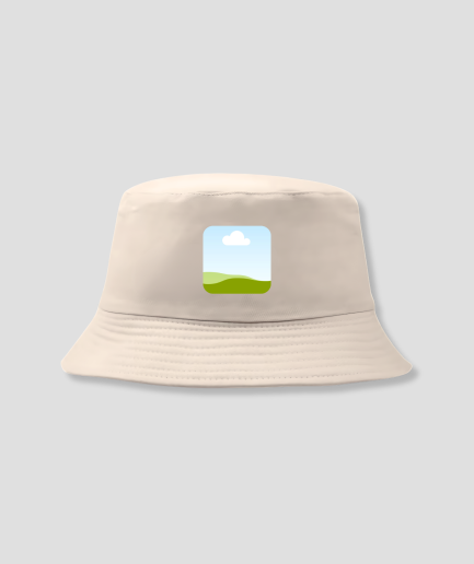 beigen bucket hat met eigen foto