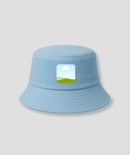 blauwe buckethat eigen foto