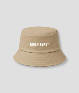 Bucket hat eigen tekst Bruin