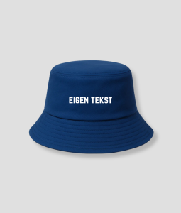 Bucket hat eigen tekst Donkerblauw