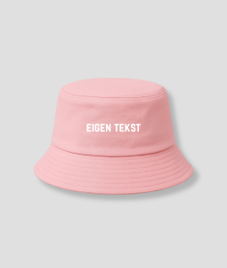 Bucket hat eigen tekst Roze