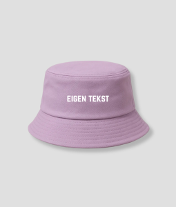 Bucket hat eigen tekst Paars