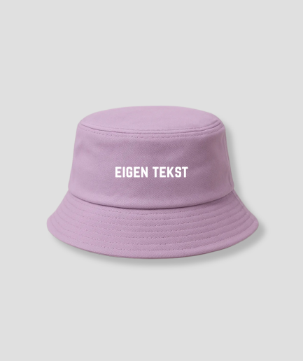 eigen tekst buckethat paars