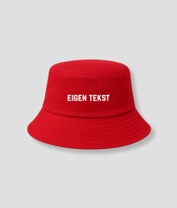 Bucket hat eigen tekst Rood