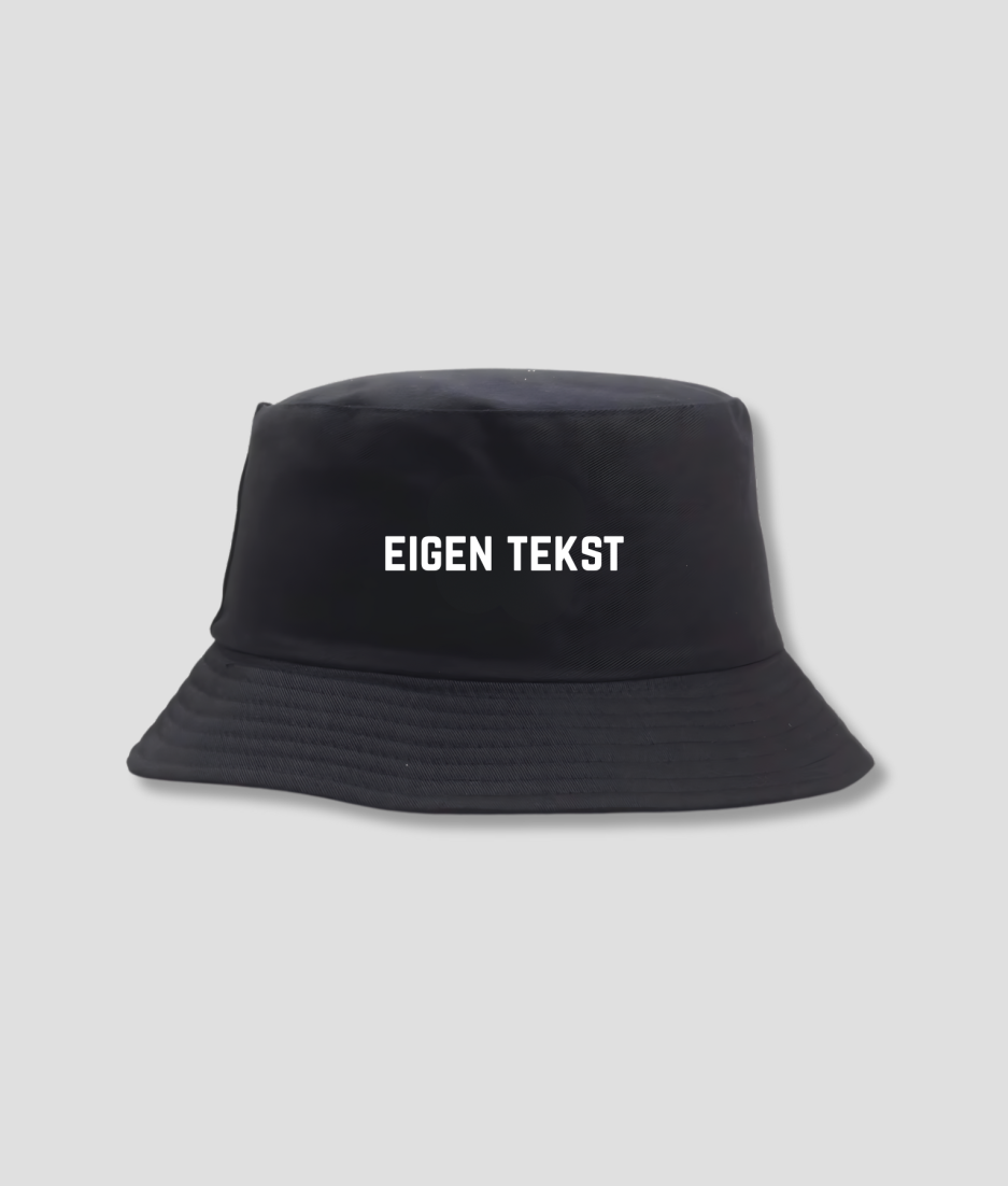 Bucket hat eigen tekst