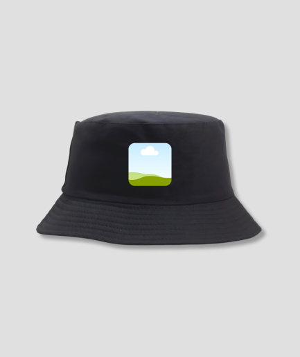 zwarte bucket hat met eigen foto