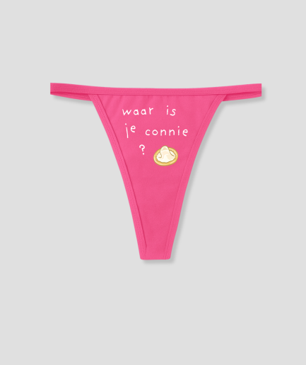 Waar is je connie roze string