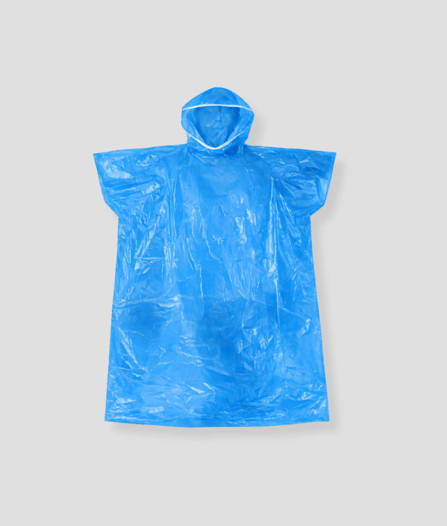 blauwe regen poncho
