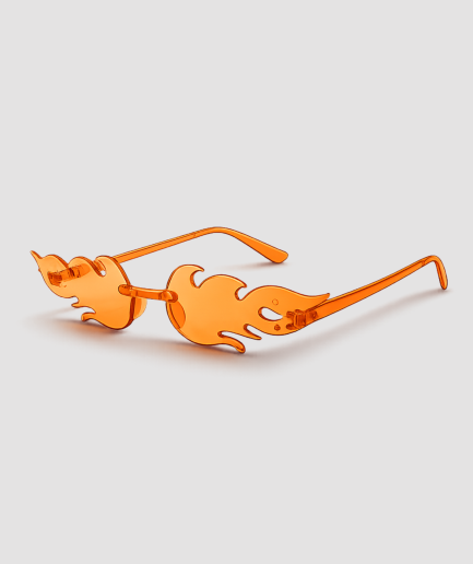 Oranje vlammen bril