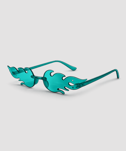 Cyan vlammen bril