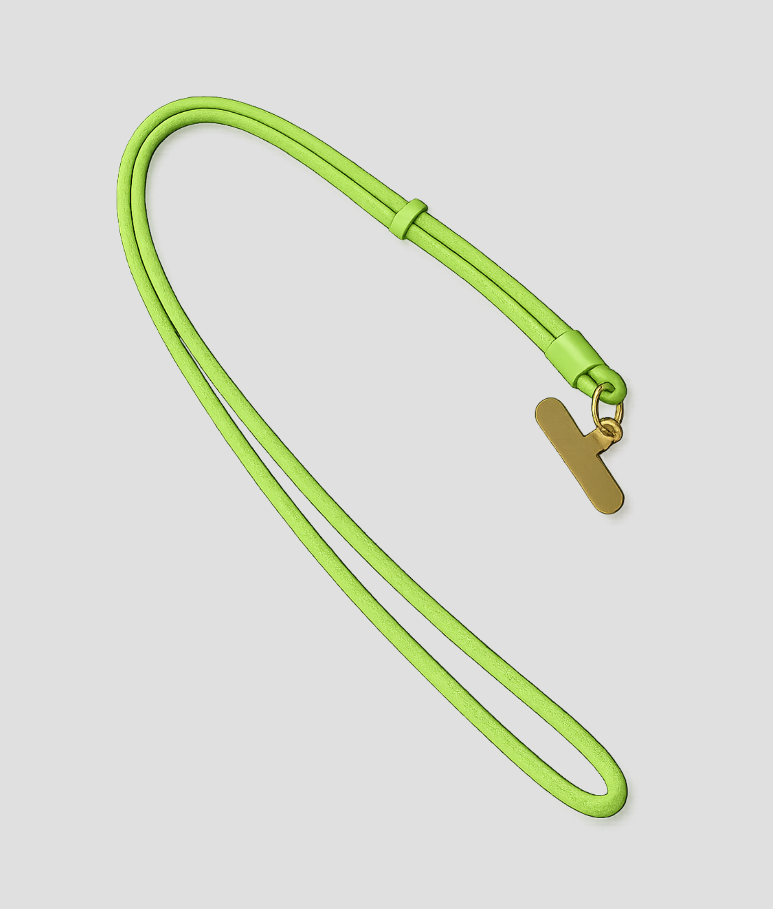 Groen telefoonkoord van extra stevig nylon met telefoonhouder