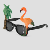 Zwarte flamingo feestbril, model I am an island boy