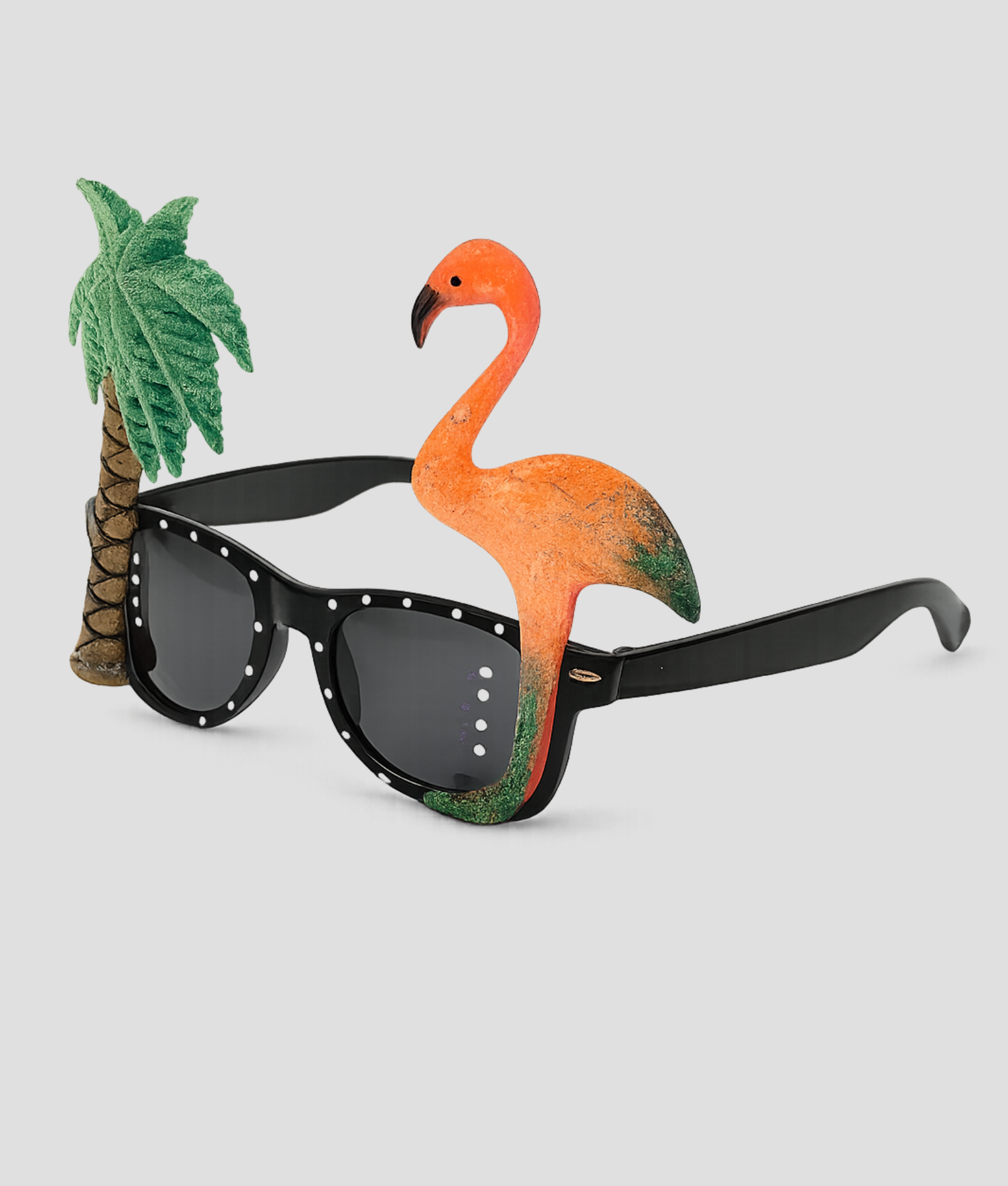 Zwarte flamingo feestbril, model I am an island boy