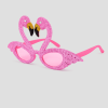Roze flamingo feestbril, model Happy flamingo