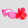 Roze bloemen feestbril, model Bloemmutjee