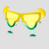 Margaritaglazen feestbril, model Barmandem