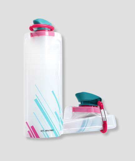 Transparant waterfles, model Opvouwbare waterfles