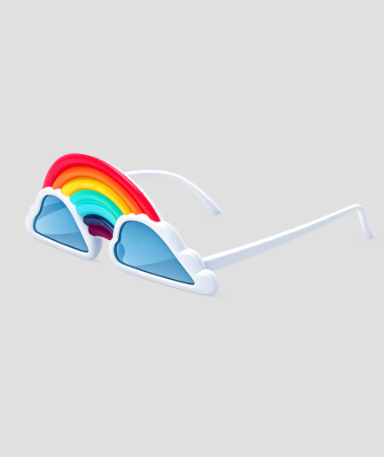 Regenboog feestbril