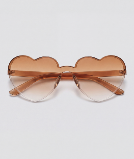 Hartjesbril, montuur bruin, glas bruin