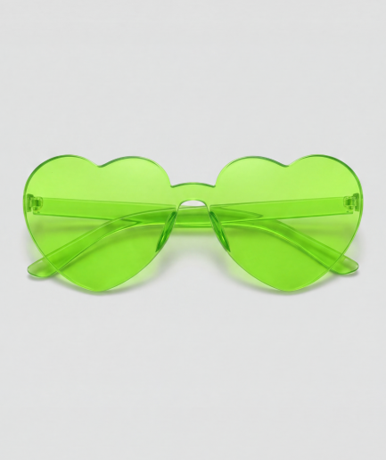 Hartjesbril, montuur groen, glas groen