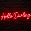 Hello Darling rood neon lamp, de tekst Hello Darling in rood